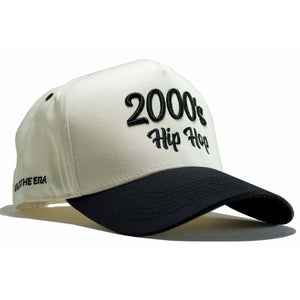 2000s hip hop hat with cream and black color scheme featuring 3D embroidered design and 'Wear the Era' text.