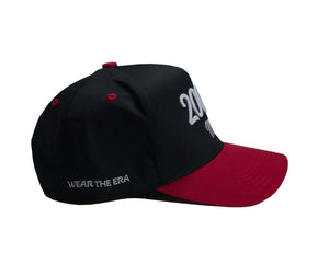 2000s metal hat in black and red, features 'WEAR THE ERA' embroidered on the side.
