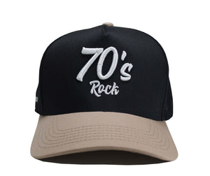 70s Rock Hat with 3D embroidered design in black and brown, capturing the essence of classic rock style.