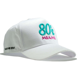 80s Miami hat white retro snapback with embroidery by Retro Lids