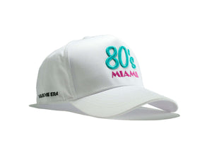 80s Miami hat white retro snapback with embroidery by Retro Lids