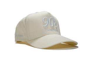 90s New York hat featuring bold black 3D embroidered lettering, inspired by classic NYC street culture. Adjustable snapback design by Retro Lids.