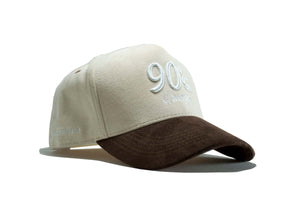 90s grunge hat The Unplugged (Suede) Tan/Brown side view, perfect for a vintage-style outfit.