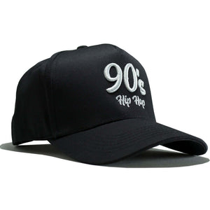 90s Hip Hop Hat featuring 3D embroidered design in black, perfect for fans of classic 90s rap and street culture.