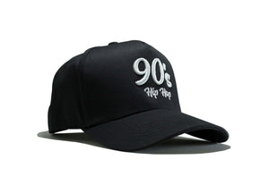 90s Hip Hop Hat featuring 3D embroidered design in black, perfect for fans of classic 90s rap and street culture.