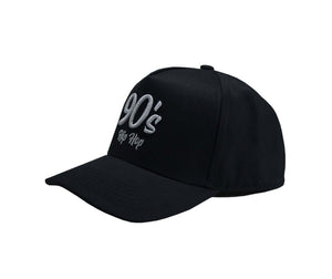 90s Hip Hop Hat showcasing black 3D embroidery, designed for anyone who loves authentic 90s hip hop vibes.